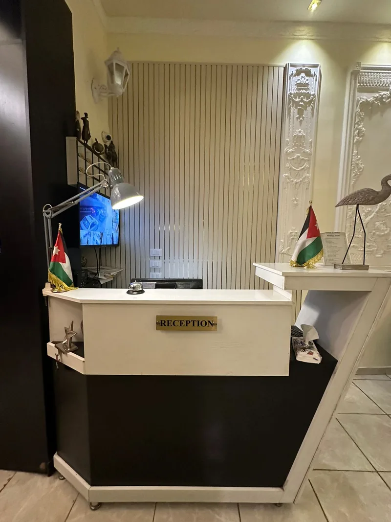 The reception desk, open around the clock